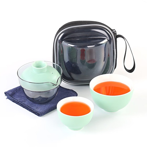 围炉煮茶快客杯一壶两杯旅行茶具套装批发便携式陶瓷户外功夫泡茶